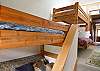 This townhouse comes with two rooms with two sets of twin bunk beds in each room. That makes for eight beds. The bunk rooms share a bathroom that has a shower and vanity. Great for large parties. 