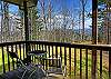 Covered porch with view of the mountains