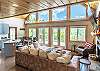 Living room with view of mountains. 