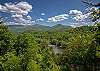 Aerial view of Tuckasegee River across the road from the cabin. 