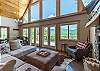 Living room with lots of natural lighting. 