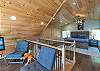 Sitting area in loft facing the gorgeous mountain view. 