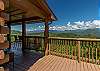 Uncovered deck with beautiful mountain view. 