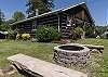 Firepit behind cabin. 