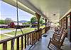 Front porch with view of mountains. 