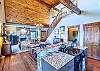 Kitchen with stovetop/oven in the island. 