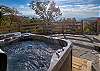 Hot tub with beautiful mountain scenery