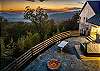 Firepit on back patio, overlooking mountain view. 