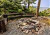 Fire pit with a mountain view 