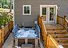 Hot tub on back deck. 