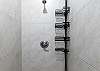 Walk in shower in the main level bathroom