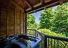 Hot tub underneath the covered deck. 