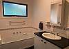 Full bathroom with separate shower, bath and toilet